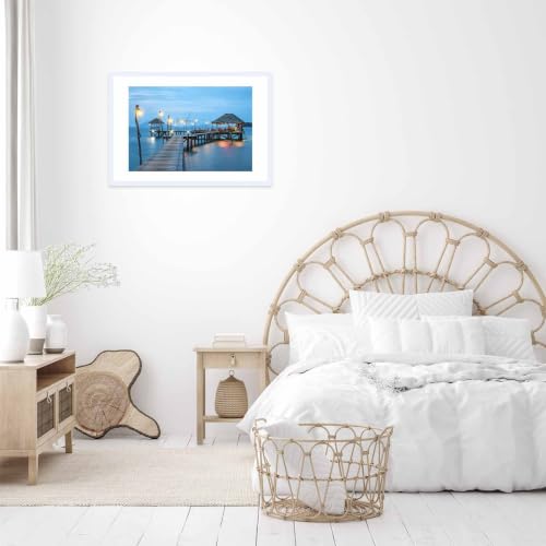 Image of JCJMY 22.375x34 Picture Frame with 20x30 Mat, Display Photo 20x30 with Mat or 22.375 x 34 Without Mat, Wall Hanging Large 22.375 by 34 Poster Frame with Plexiglass, White