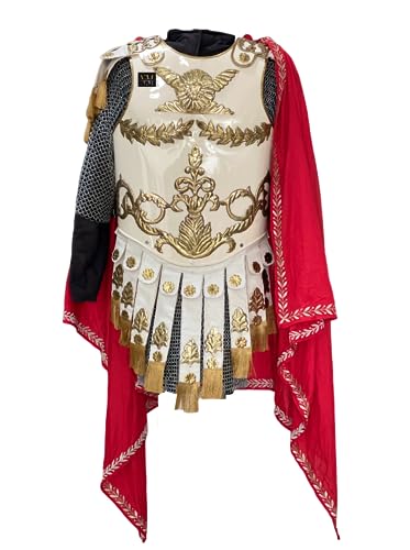 White Medieval Roman Muscle Cuirass Armor Knight Breastplate LARP Armor Halloween Costume