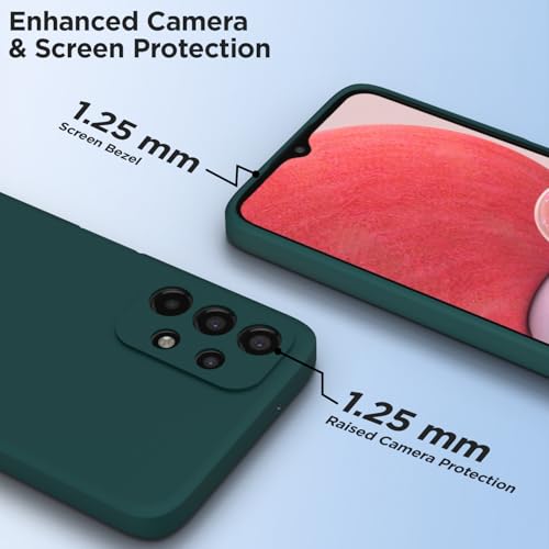 Image of Outlouders Back Cover for Samsung Galaxy A13 4G / A13 5G | Camera Protection | Durable Soft Matte Silicone Bumper Case (Green)