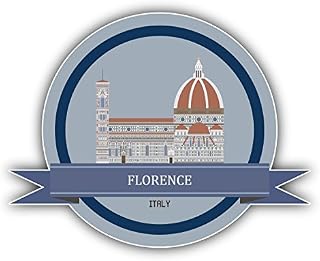 Florence Italy Travel Emblem Sticker | Car Bumper, Laptop, Water Bottle, Wall, Window Waterproof Vinyl Sticker Decal