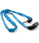 Bike Safety Lab Chain Lock, Length 51.2 inches (130 cm), 4-digit dial, Chain Thickness 0.1 inches (3.5 mm), Lightweight 12.6 oz (370 g), Bicycle (Comfort Dial, Light Blue)