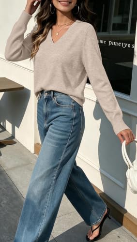 Womens Sweaters V Neck Ladies Tops Business Casual Outfits Fall Clothes A L - image 5