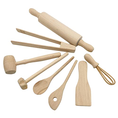 Juego de cocina para niños - Cocina de juguete para niños - Accesorios de cocina - ollas de madera para niños - Accesorios de cocina - 11 piezas Cover