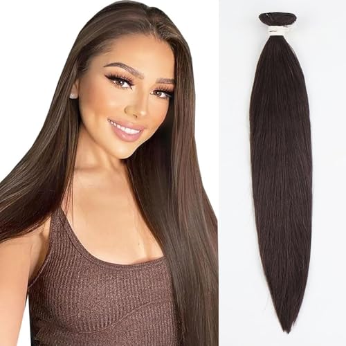 Straight Hair Bundles 20Inch Protein Fiber Bundles hair Synthetic Silky Straight Hair Weave No Tangling (4#, 20Inch)