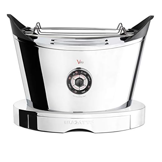 Bugatti Volo - Tostador (930W, 50/60 Hz, 230-240V, 32 cm, 20 cm, 30 cm) Negro, Acero inoxidable