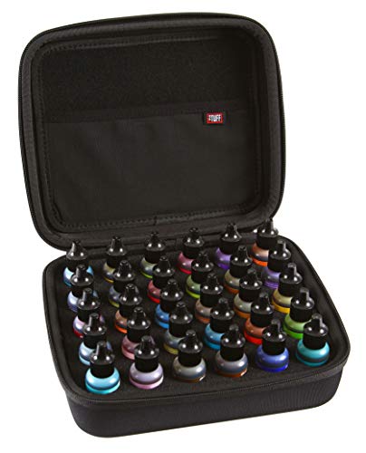 Image of 2TUFF Alcohol Ink Storage Case - Fits up to 30 Bottles - Multi-Use Paint & Ink Organizer - Travel Case with Foam Insert & Inner Storage Pocket