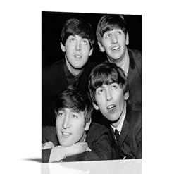 LUISAS Poster décoratif sur toile The Beatles Rock Band – Impression d’art moderne pour chambre à coucher – 50 x 75 cm - Les Beatles, Paul McCartney, John Lennon, RIngo Starr, George Harrison