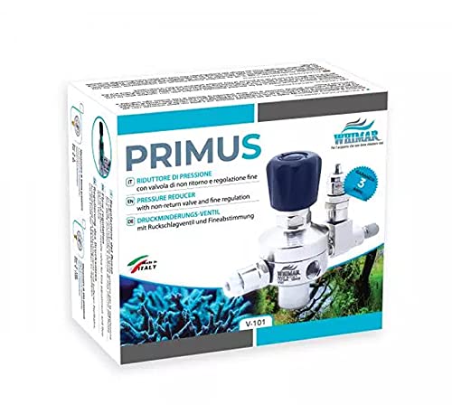 WHIMAR - Riduttore di Pressione Primus MOD. V101 con manometro di Alta Pressione - Riduttore di Pressione per bombole CO2 USA e Getta Passo 10x1