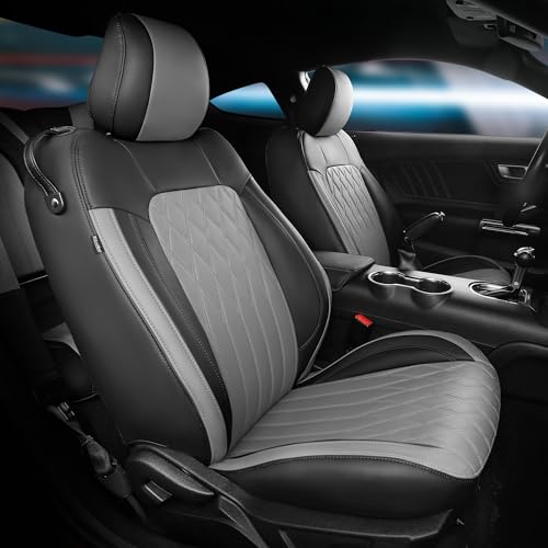 Image of Custom Fit Seat Covers for Ford Mustang Coupe 2015-2025, BlackGrey