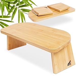 MY FAT GORILLA Ergonomic Bamboo Meditation Stool, Foldable Bamboo Bench, Yoga Seat for Deep Meditation, Comfortable Relief for Knees, Sturdy, Portable, and Long-Lasting