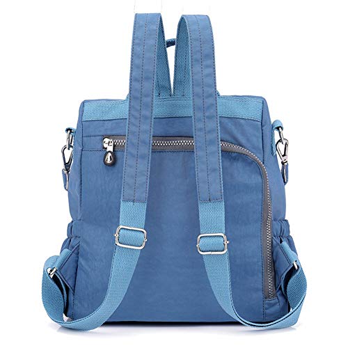 Miniatura 2 de Estwell Mochila Mujer Casual Bolso Mochila Antirrobo Impermeable Nylon Mochila Escuela Multifuncional Gran Capacidad Bolso Bandolera Mochila De Viaje, Azul