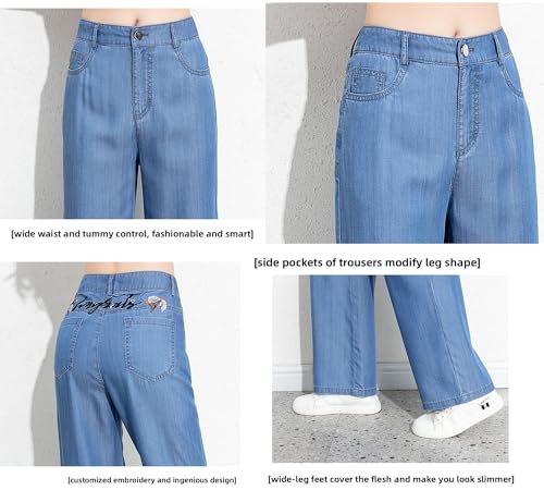 Women's Tencel Denim Bootcut Jeans - High Waisted, Wide Leg Flare Pants with Comfy Fit4