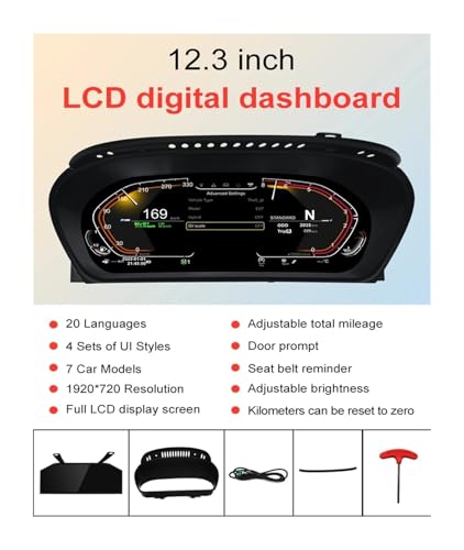 Panel de instrumentos digital BMW Serie 5 E60 E61 pantalla LCD HD 2