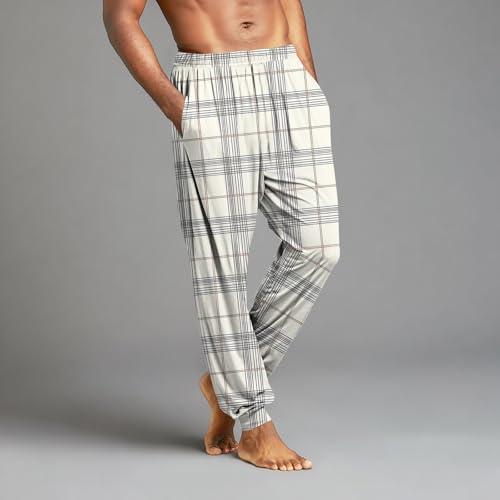 WANZZXCSL Mens Pajama Pants Drawstring Elastic Waist Lightweight Comfy Pants Baggy Casual Wide Leg With Pockets Loungewear3