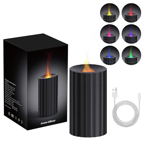 Rican Car Diffuser, Black Car Humidifier,Flame Diffuser for Essential Oils