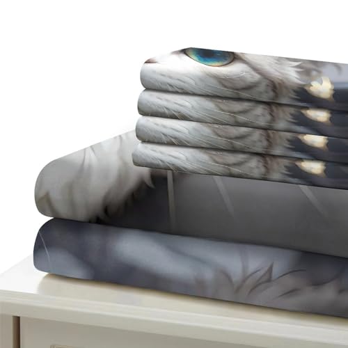 Housse de couette 3 pièces impression 3D zippée en microfibre pour ados