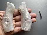 New! Grips Compatible with Taurus Small Frame, M 85, .38 Special 2”, White Pearl Color Polymer...