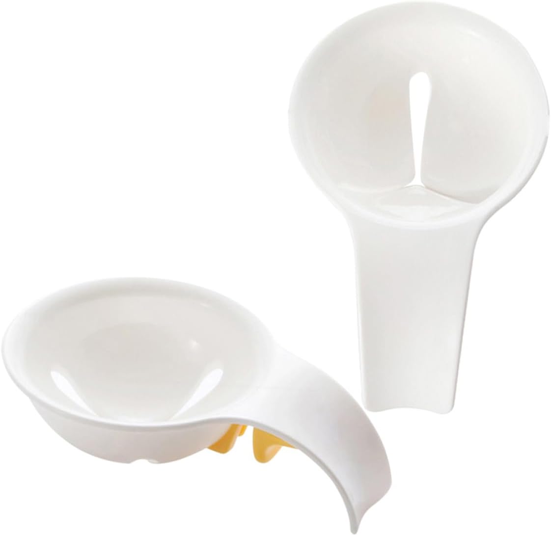 FUOYLOO 2pcs Reusable Egg Yolk Separator Kitchen Utensil Cooking Gadget Use Egg White Divider for Baking Restaurants Home Cooking