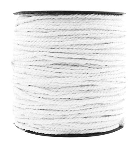 Mandala Crafts 3mm White Twist Cotton Macrame Cord Rope for Crafts, 109 Yds