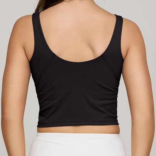 PURE CHAMP 2pk Sports Bras for Women Medium Support Crop Tops Tank Top for Women Camisole Cami Workout Tops Removable Padding3