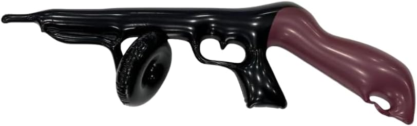 Inflatable Blow Up Instruments Speaker Animals Fruits Mobile Phones Golf Club Accessories, Fancy Dress Props 80s Disco Stereo Stag Decoration Bachelorette (Tommy Gun (80cm))