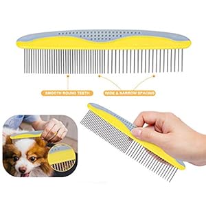 Pecute-Pet-Grooming-Brush-Double-Sided-Undercoat-Rake-Dematting-Comb-Dematting-Tool-for-Dogs-Cats-Great-for-Detangling-Matted-or-Knotted-Undercoat-Hair - Cucciolini Doodles   Pecute-Pet-Grooming-Brush-Double-Sided-Undercoat-Rake-Dematting-Comb-Dematting-Tool-for-Dogs-Cats-Great-for-Detangling-Matted-or-Knotted-Undercoat-Hair