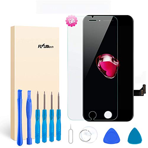 for iPhone 7 Screen Replacement - LCD Display 3D Touch Screen Digitizer Frame Full Assembly with Repair Tool Kits and Screen Protector (Black 4.7 Inch)