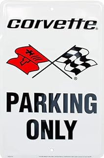 Hangtime Corvette Parking Only - White 8x12