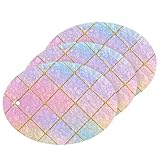 Gold Grid Gradient Modern Rainbow Cube Absorbent sponges for Cleaning Multipurpose Decorative Cleaning sponges for Household use for Cleaning Kitchen Pans, Tableware, and Non Stick Cookware (3
