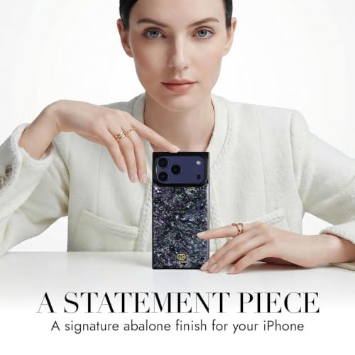 Image of COCOMII Rectangle for iPhone 18 Pro /17 Pro Case, Galaxy Abalone Shell