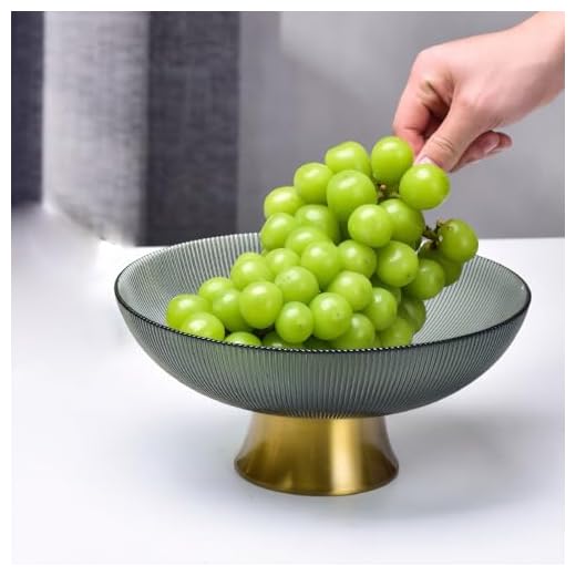 PANNIXIA Glass Fruit Bowls Fruit plate Centerpiece Footed Bowl Crystal Bowls for Decoration Christmas Fruit Decorative Dowl Glass Candy Dish Large Candy Bowl Kitchen Table Home Decor Fruit Tray