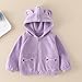 Cute Thermal Fuzzy with Hood Basic Brunch for Children Boy Girl Fall Winter Long Sleeve Collared Neck Fleece Lined Sherpa Jackets Hooded Outfit Child 2026 2 Years