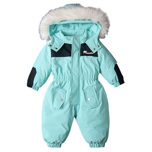 Baby Boy Girl Cute Hooded Snowsuit Winter Warm Outdoor Down Jumpsuit Coat Outwear Thick All-in-𝗢ne Ski Suit
