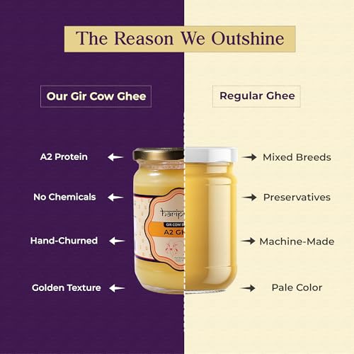 Image of HARI PRIYE A2 Cow Ghee, Pure Desi Ghee, Grass-Fed Gir Cow, Bilona Method, 1 Litre