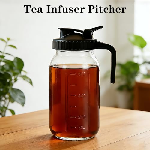 Image of Cold Brew Coffee Maker, 32oz Mason Jar Pitcher with Airtight Lid and Stainless Steel Filter, 1 Quart Wide Mouth Glass Jar Cold Brew Coffee Kit Tea Infuser Pitcher, Coffee Lovers Gifts for Men /Women