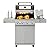 Monument Grills Larger 4-Burner Propane Gas Grills bbq Stainless Steel Heavy-Duty Cabinet Style with LED Controls Side Burner Mesa 400m