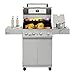 Monument Grills Larger 4-Burner Propane Gas Grills bbq Stainless Steel Heavy-Duty Cabinet Style with Knob Controls Side Burner, Outdoor Use, Mesa 400m