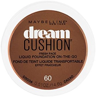 Maybelline New York Dream Cushion Fresh Face Luminous Liquid Full Coverage Foundation For All Skin Types, Cocoa, 0.51 Ounce - 14.6G, Pack Of 1