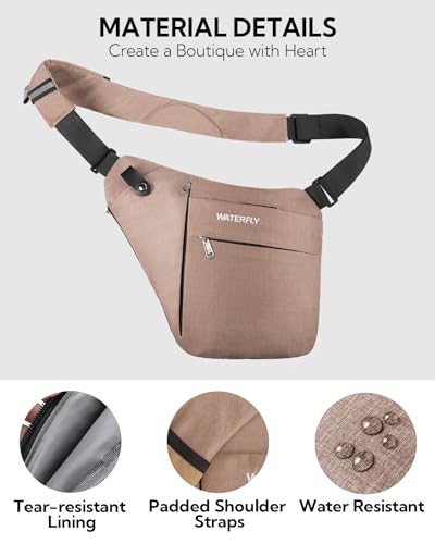 image for WATERFLY Sling Crossbody Chest Bag: Slim Anti-Theft Cross Body Bag Ove