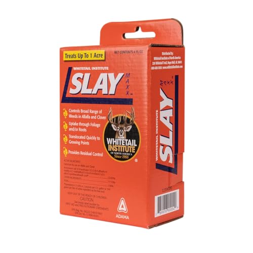 Whitetail Institute Slay Selective Broad-Leaf Weed Control Herbicide Specifically Developed for Deer Food Plots, 4 Ounces (1 Acre)