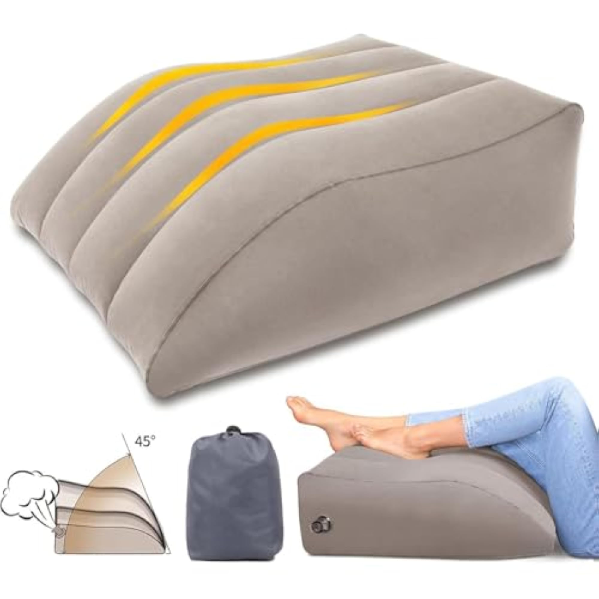 Feet Elevation Inflatable Leg Pillow, Beige