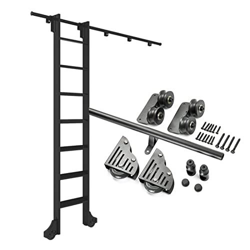 Herrajes para escalera corrediza con ruedas de suelo, kit de rieles modular de 100 cm a 6 m 2