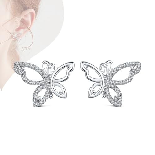 Boucles d'oreilles argent papillon KEQ pour le quotidien