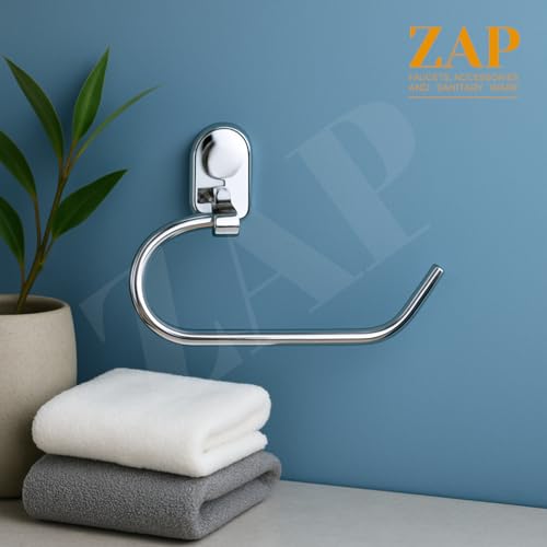 Image of ZAP Ultra Rust-Free Stainless Steel 304 Towel Ring - Wall-Mounted Round Open-End Towel & Napkin Holder for Bathroom and Kitchen