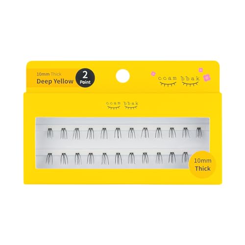 CAMBBAK カンパク 部分つけまつげ アイラッシュ まつげエクステ 半永久 アイドル Eyelash タイプ 8mm~12mm マツエク セルフ つけまつげ ナチュラル 人気 DIY つけまつ毛 (10mm Thick (Black), 2 Point