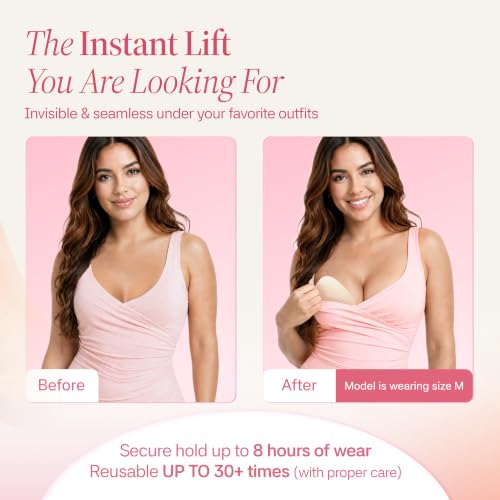 Image of Muse Saga Push Up Sticky Bra Inserts for Backless and Strapless Outfits | Strong Adhesive Double Sided Sticky Bra Inserts Push Up for Seamless Invisible Comfortable Everyday Wear and Sensitive Skin