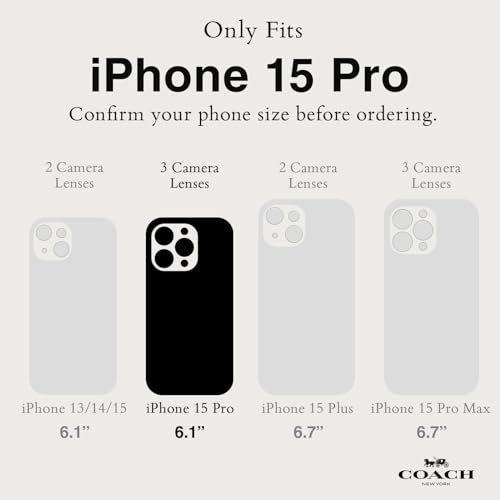 Coach Wallet Folio iPhone 15 Pro Case, Compatible with MagSafe - Signature Charcoal - image 2