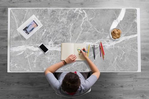 Tapis de bureau 120x60 cm idéal pour le télétravail à la maison style marbre