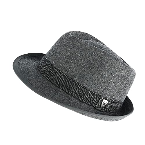 Ascentix Men’s Fedora, 2” Brim, Timeless Classic, Size 22” - 22 ⅜”, M, Grey #TOP1
