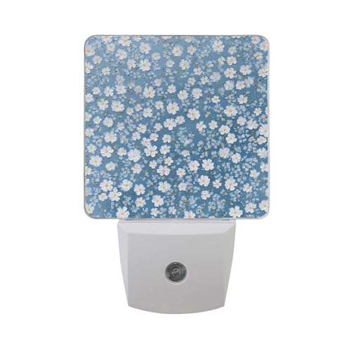 Lámpara de noche LED con sensor de luz azul clara miniatura 7